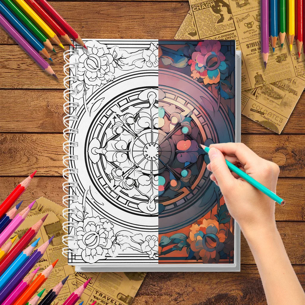 

Adult Coloring & Drawing Book (8th Edition) — Spiral-Bound, Color Pages — Mindfulness Art Therapy for Stress Relief