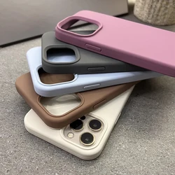 เคสซิลิโคนเหลวของแท้หรูหราสำหรับ iPhone 13 14 15 PRO MAX 11 12 MINI X XS XR 7 8 Plus ฝาครอบป้องกันกล้องกันกระแทก