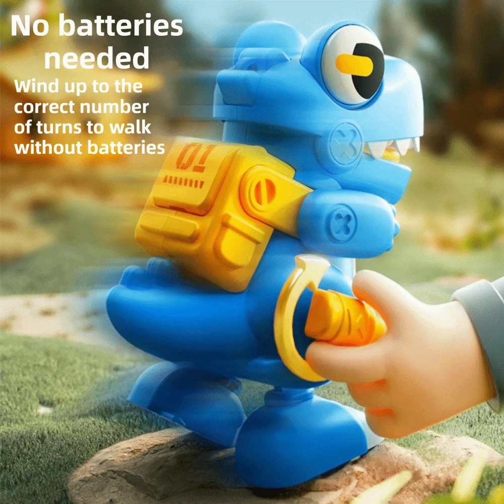 Walking Toy Simulation Dinosaur Toy Simulation Design Wind-Up Function Puzzle Toys Clockwork Mechanism Dinosaur Keychain
