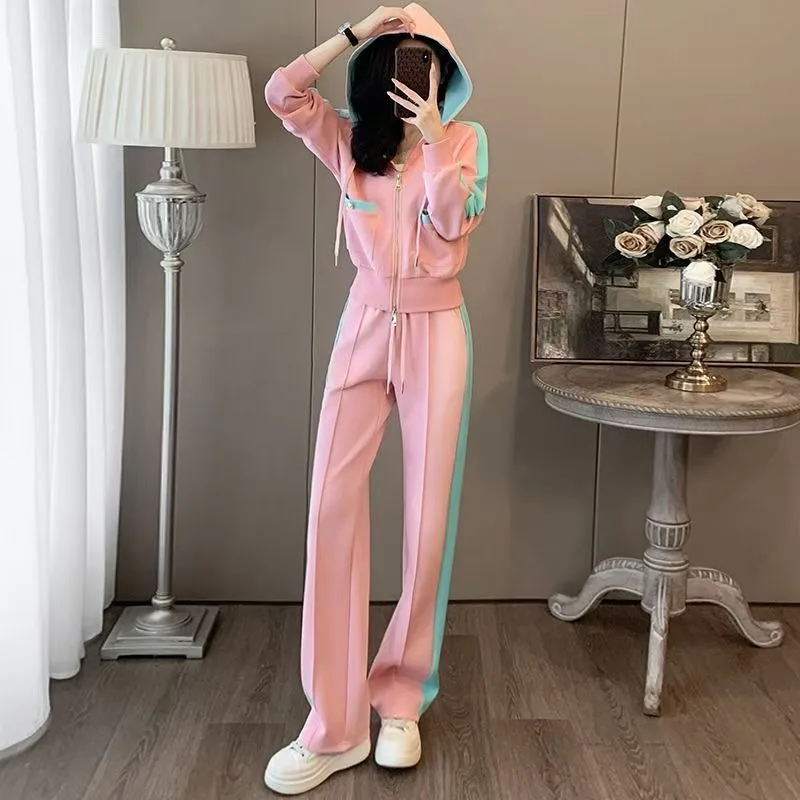 

Pink set Casual women's set Versatile and fashionable Pink girl Urban fashion Comfortable dressing