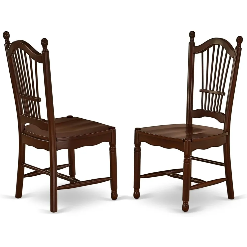 

Dover Kitchen Dining Chairs - Slat Back Wood Seat Chairs, Set of 2