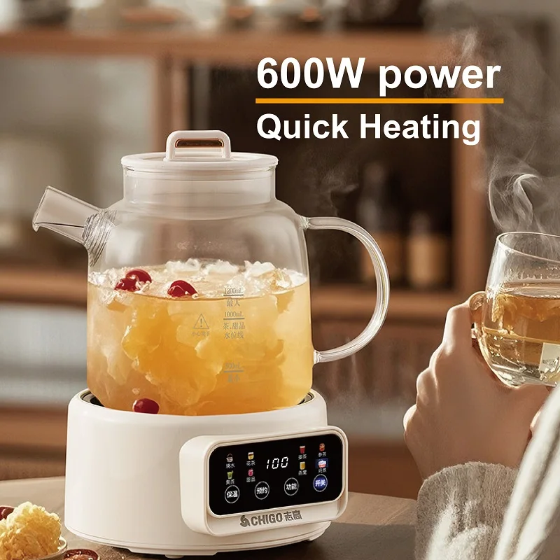 600W Multi-function Health Kettle Temperature Control Glass Flower Teapot Home Electric Kettle 24h Appointment Stewing Pot 1.2L - view 6