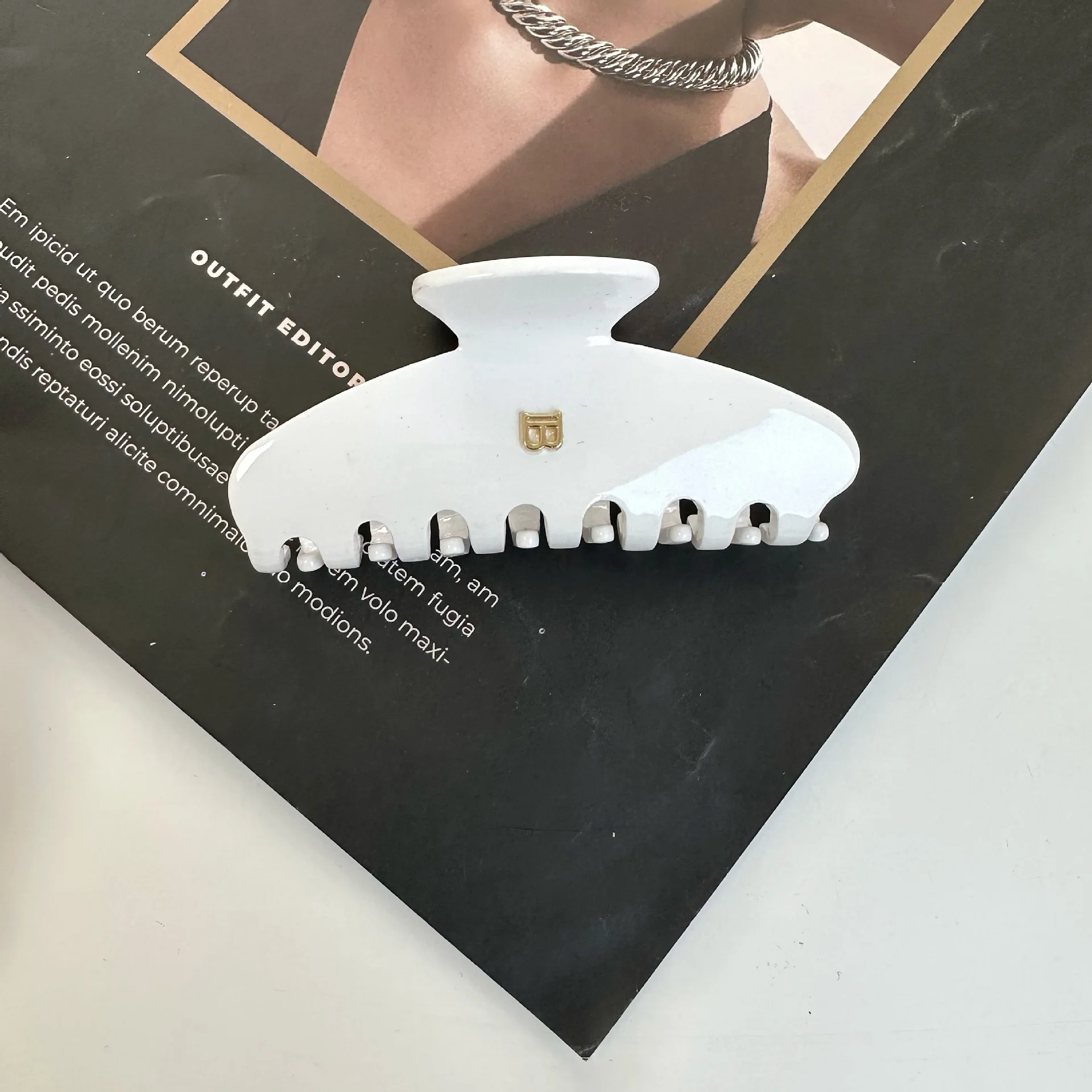 2025 편지 Hairclaws 9CM 상어 클립 높은 포니 테일 헤어 잡아 클립 모자를 ... - 4