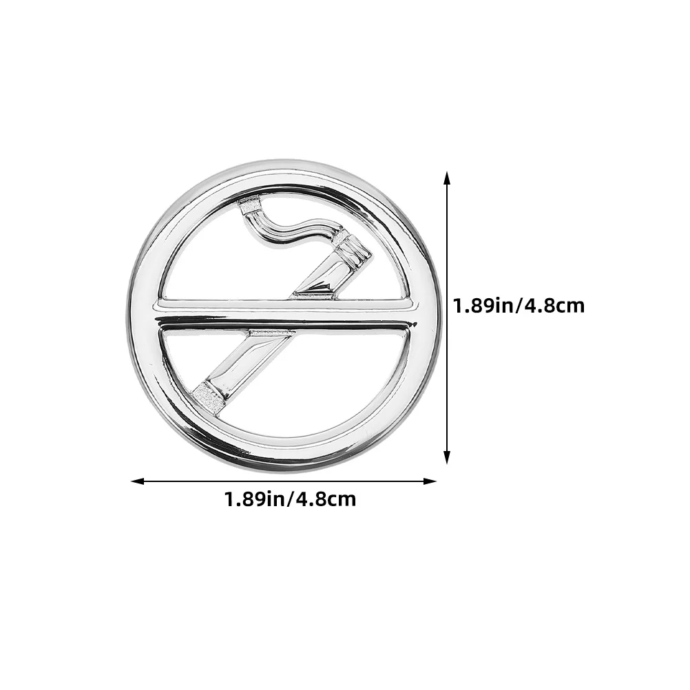 2 قطعة ملصق معدني ممنوع التدخين واضح ثلاثية الأبعاد علامة تحذير ذاتية اللصق للسيارة الداخلية مركبة المنزل مكتب الأعمال استخدام الفضة
