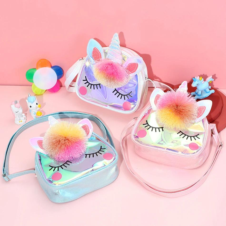 

Повседневная сумка через плечо с героями мультфильмов для девочек, детские пушистые милые сумки через плечо с единорогом, повседневная одежда для хранения, сумки, детские аксессуары