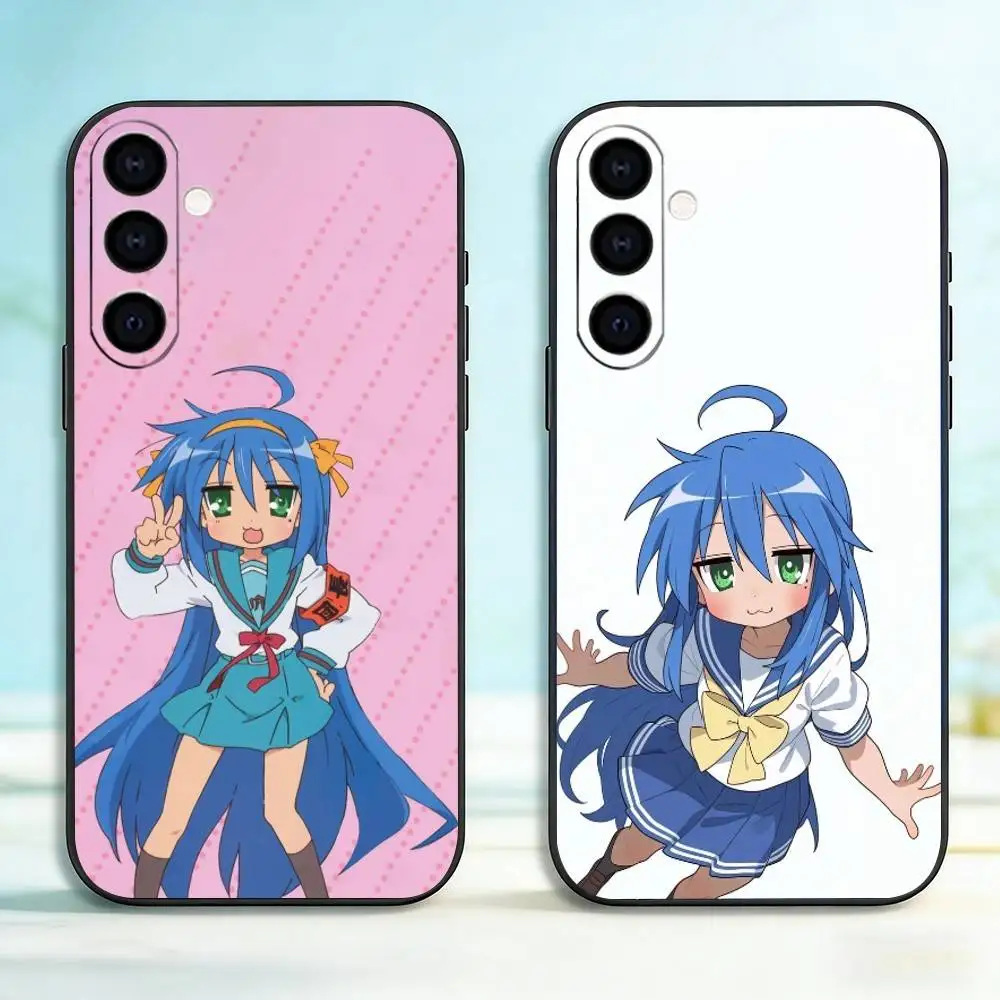 

K-Konata Izumi L-Lucky S-Star Phone Case For Samsung Galaxy A73,A72,A71,A70,A53,A52,A51,Soft Silicone Black Cover