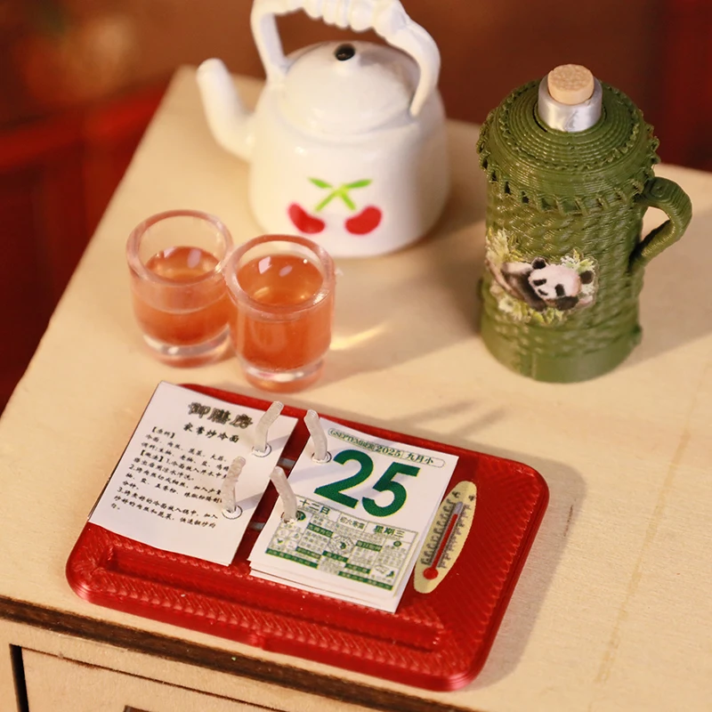 Dollhouse Calendar Scene Model Doll House Furniture Mini Calendar Accessories Miniature Desk Calendar Toy