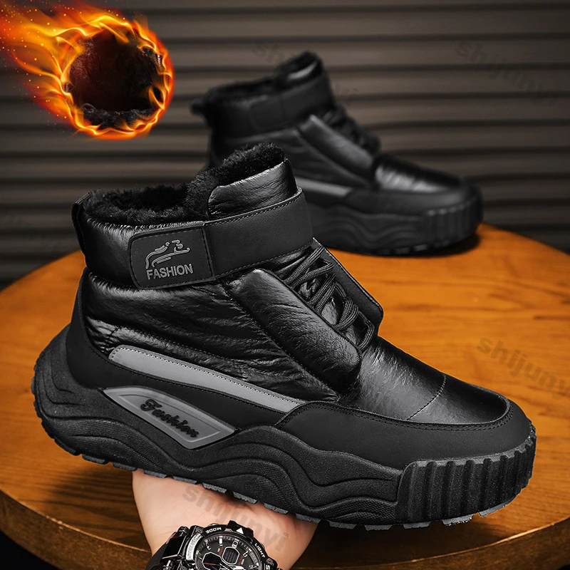 

Men's Ankle Snow Boots Winter New Plus Velvet Thick Warm Cotton Shoes Man Warm Thick Non-Slip Casual Windproof Outdoor Snow Boot