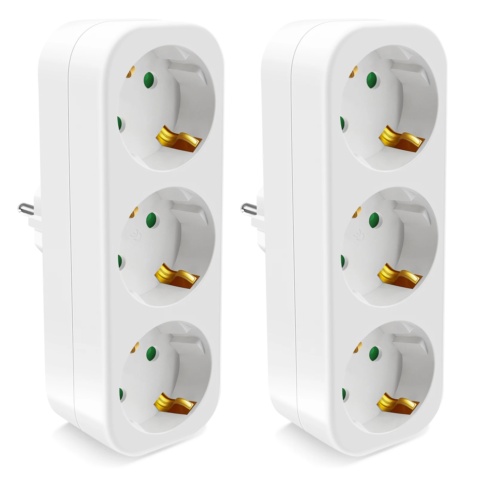 Enchufe Eléctrico Europeo de 3 Tomas, Adaptador Estándar Europeo, Enchufe de Expansión de Energía, Enchufe de 2 Pines, Extensión, Convertidor de CA, Adaptador para el Hogar