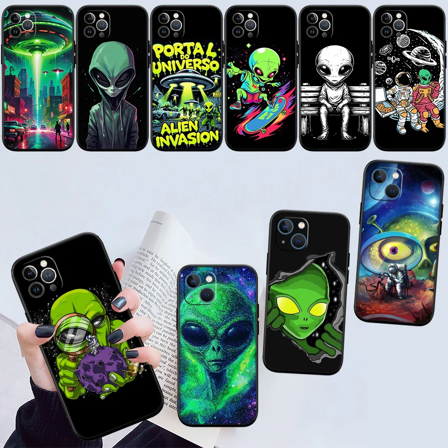 DI3 Alien UFO Handyhülle für Samsung Galaxy A11 A12 A13 A15 A52S A53 A55 A56 A70 A71 A72 A73 F06 F16 F56 S10 Plus S10e
