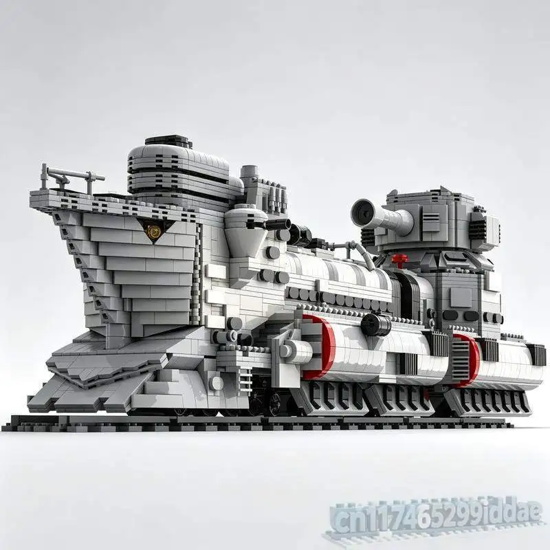 4275PCS Futuristic Armored Rail Cruiser Building Blocks Model Detailed Mechanical Vehicle Assembly Toy Creative Collection Gift
