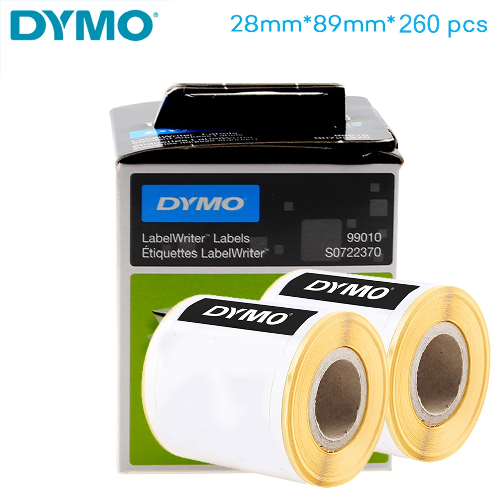 2 لفات الأصلية Dymo طابعة باركود لصيقة علامة 99010 89*28 مللي متر الحرارية لصيقة علامة ل Dymo LW-550 LW550 LW-450 التسمية صانع