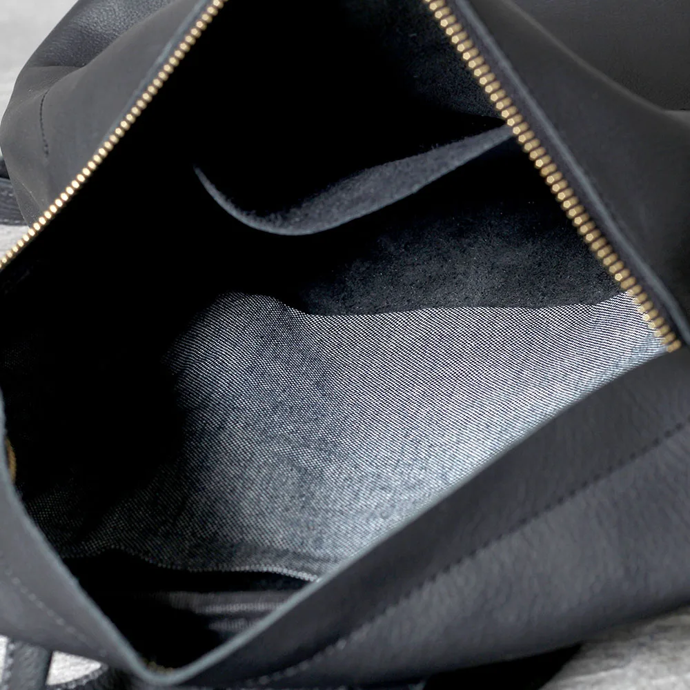 S.WORKER Lässiger Rucksack aus echtem Leder, Vollnarbenleder, Laptop-Umhängetasche, Schultasche, modisch – Detail 14