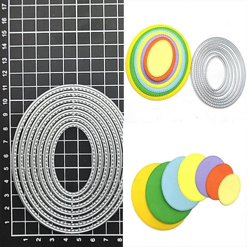 

Oval Frame Cutting Dies Cut Stencils Card Paper Craft DIY Template Metal Cutting Dies Album Embossing Scrapbooking