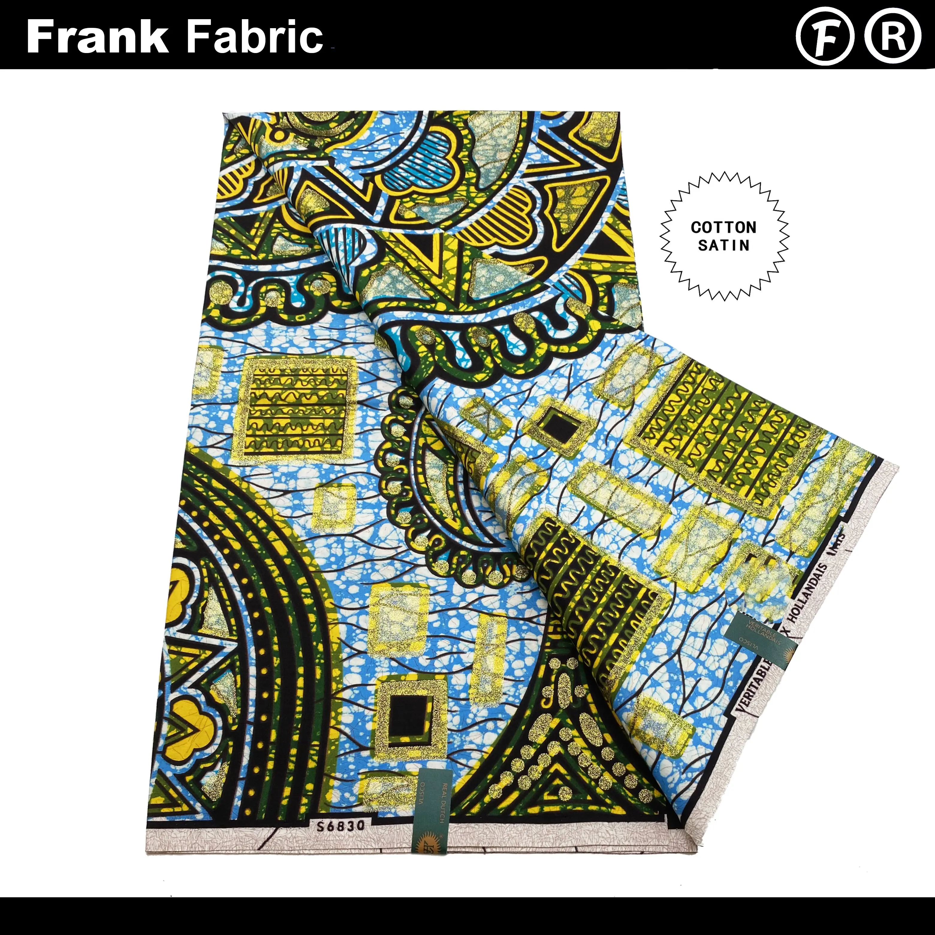 

Certified Grand Super Ankara Wax Original Fabric 6 Yards 100 Cotton African Printed Fabric For Dress With QR Code VLSG2508.155