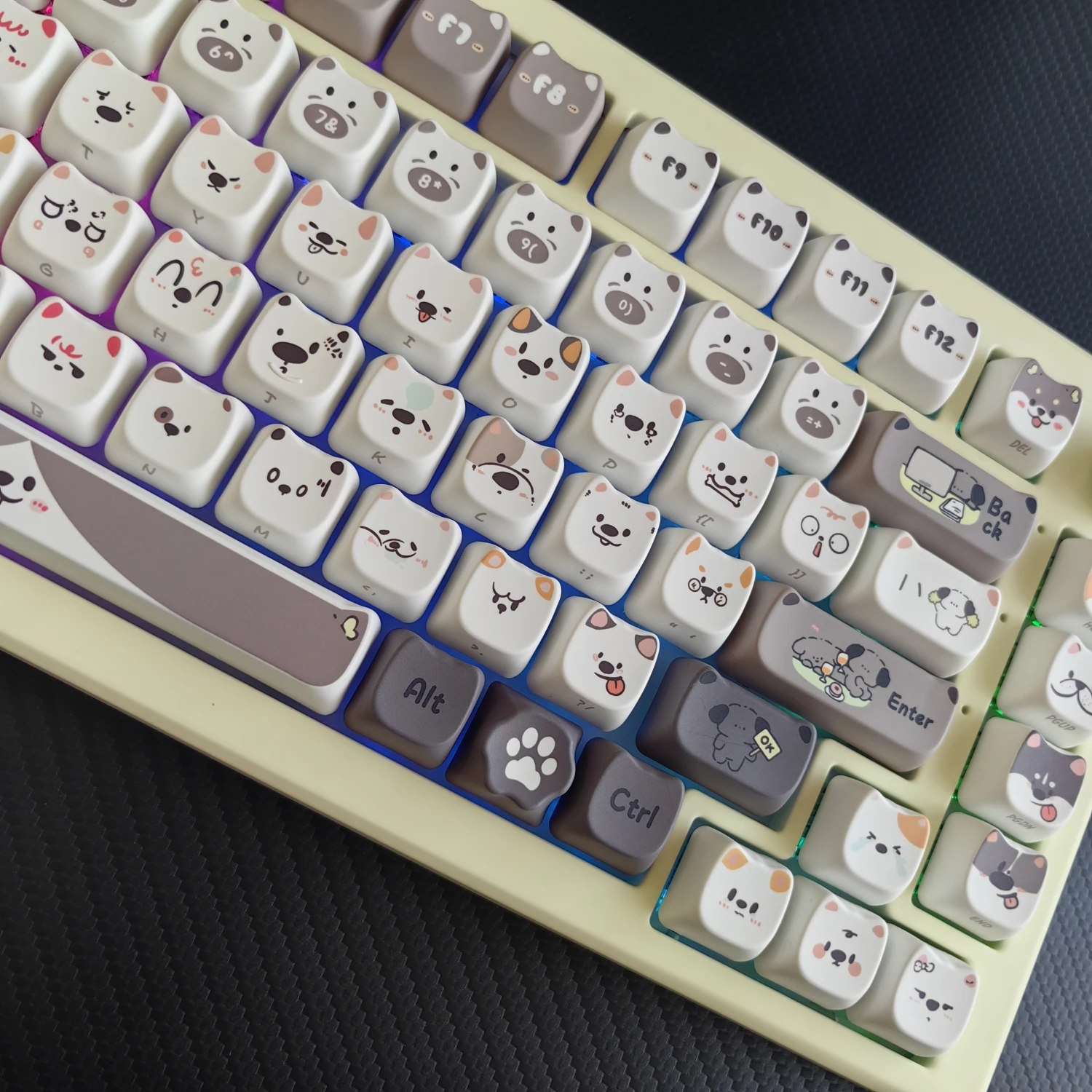 Imagem -03 - Puppy Head Keycap para Teclado Mecânico Perfil Mao Pbt Sublimação Corgi Bichon Husky Shiba Inu Faça Você Mesmo Bonito