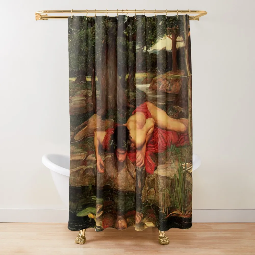

Echo And Narcissus by John William Waterhouse Shower Curtain Bathtub Bathroom Shower Set Curtain