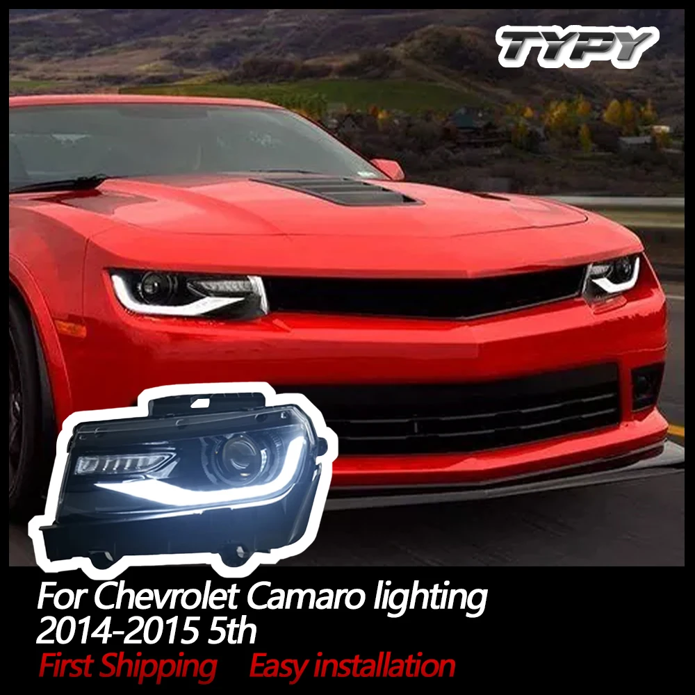 

Car Lights LED Headlights Assembly Front Lamp 2014-2015 5th Gen Sequential Turn Head Lights For Chevrolet Camaro lighting