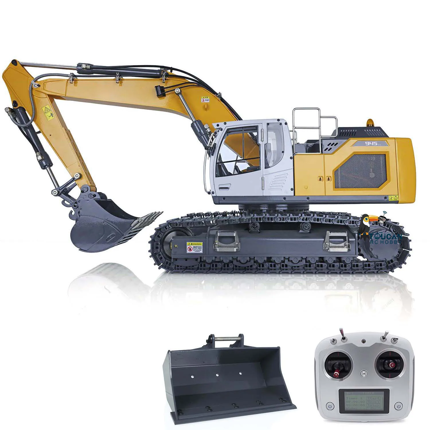 XDRC 945 RC Hydraulic Excavator 1/14 RC Metal Digger Heavy Duty Machine Remote Control Construction Truck Car Lights Toy TH20590