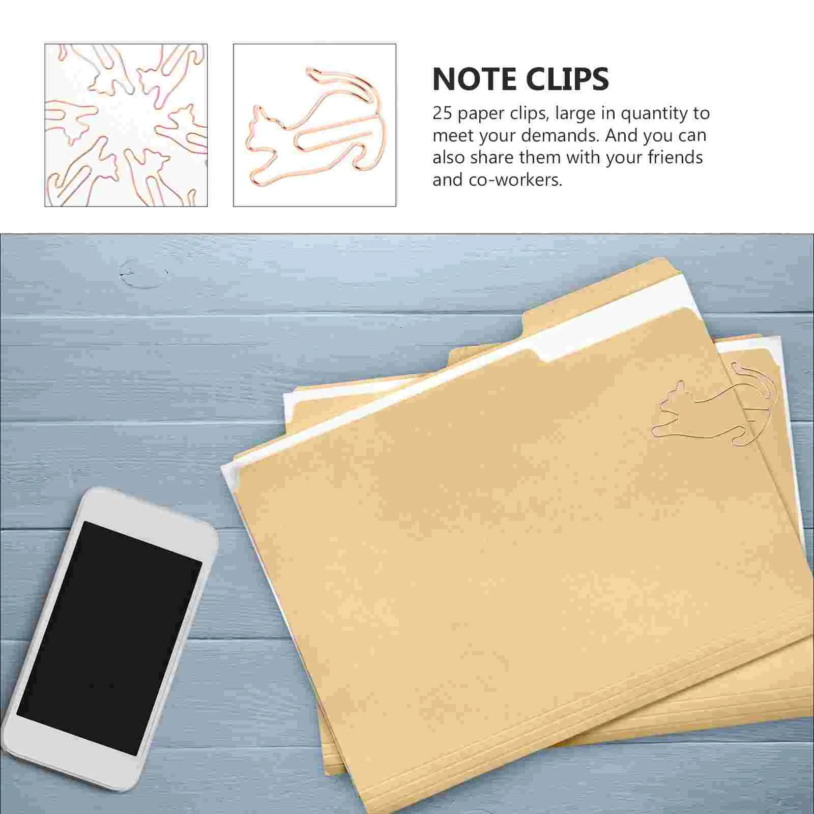 Office Supplies Cat Paper Clip Animal Shape Clips Metal Bookmark Student Use Large