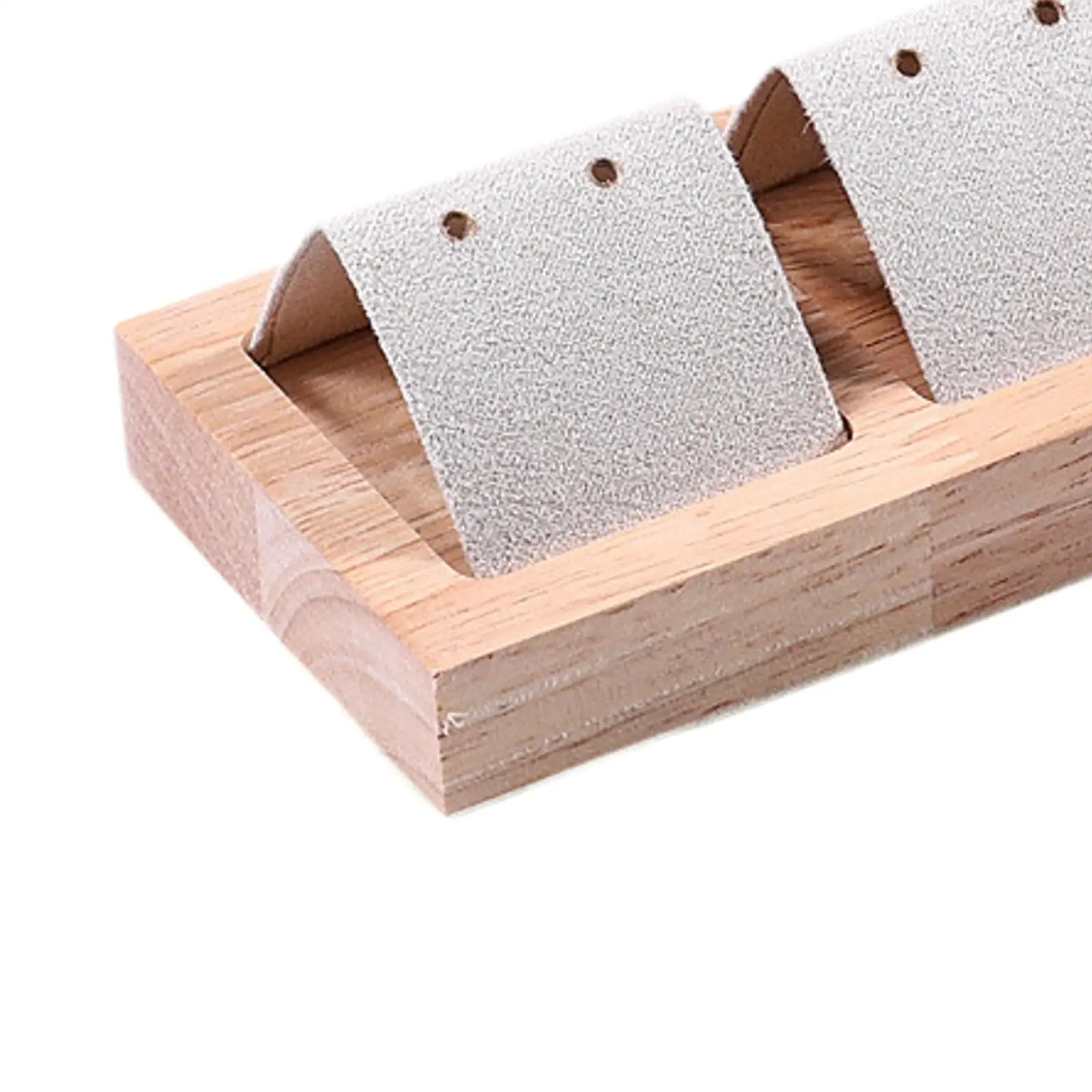 Earring Holder Dangling Stand with Hole Rustic Wood Base Jewelry Display Rack Ear Organizer for Store Shows Retail Ear Stud