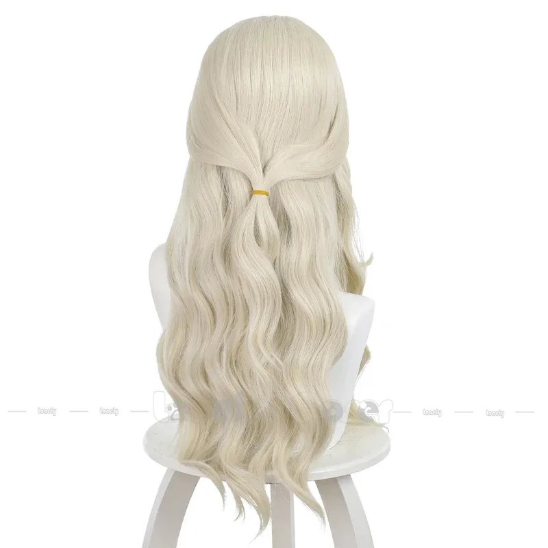 2025 22 아이덴티티 V 심리학자 실버 나이트 코스프레 가발 에이다 메스머 라이트 골든 롱 내열 파티 게임 롤플레잉 H