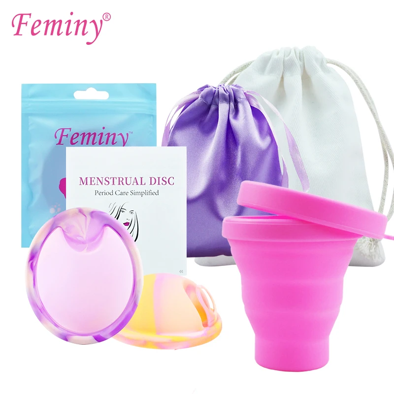 

Menstrual Disc and Case Set Female Medical Silicone Menstruation Menstrul Disc With Folding Cup Box Sterilizer