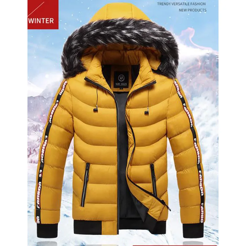 Winter Men Warm Hooded Parkas Jackets Overcoat Coldproof Windbreaker Outwear Parkas Coats Male Outfits Outerwear Clothes