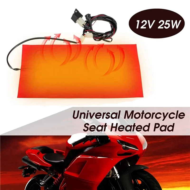 4X 25W 12V Universal Motorcycle ATV Seat Heated Cushion Winter Warmer Waterproof Pad Heating Pad Mat