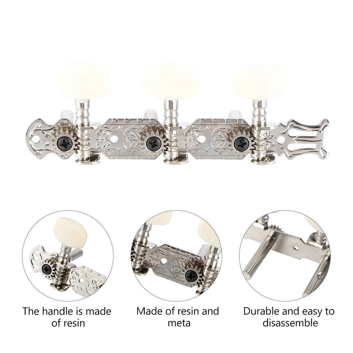 Guitar Tuning Pegs for Folk Guitar – Strong Resin & Metal, Precision Tuning, Smooth Grip, Stable Performance
