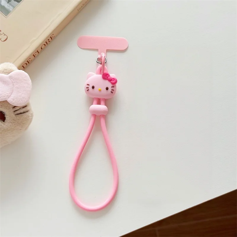 Niedlicher Cartoon Hello Kitty Handy-Handschlaufe aus Silikon, Anti-Verlust-Lanyard, Taschenanhänger für iPhone, Samsung und alle Handys – Detail 6