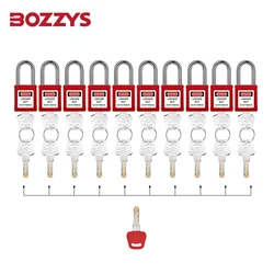 BOZZYS Lockout Padlock Steel Shackle Keyed Alike Loto Safety Padlocks with Master Key Management for Lockout Tagout Maintenance