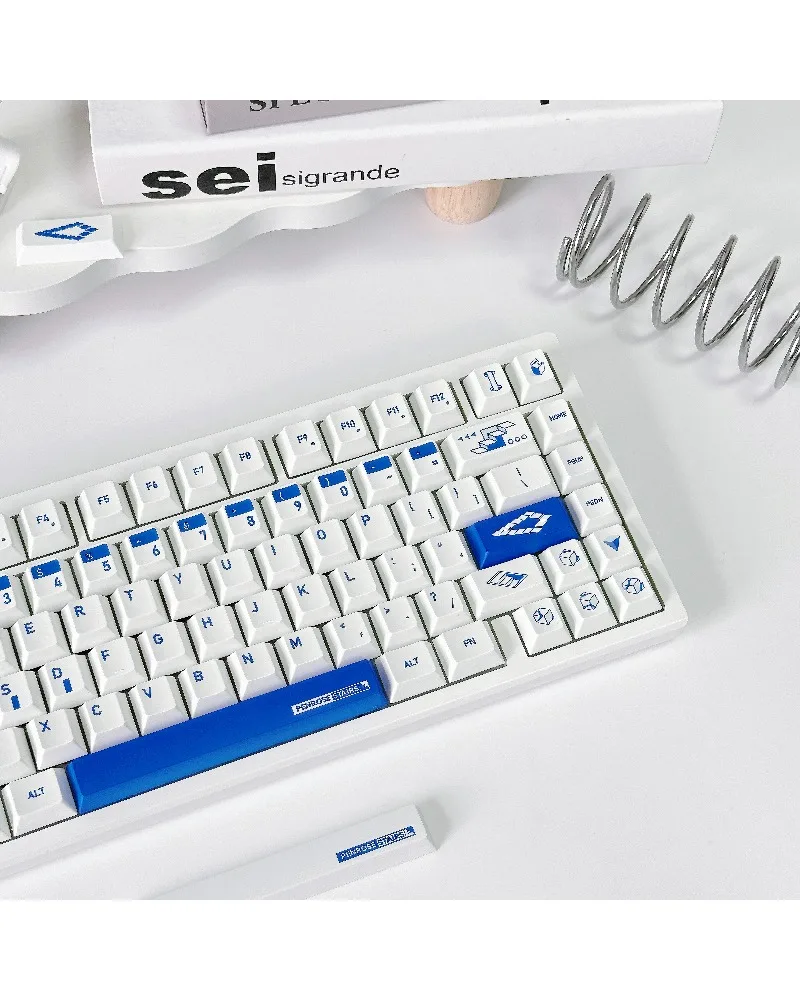 Blue high-end sense simple original keycap original factory highly sublimation process PBT material customization