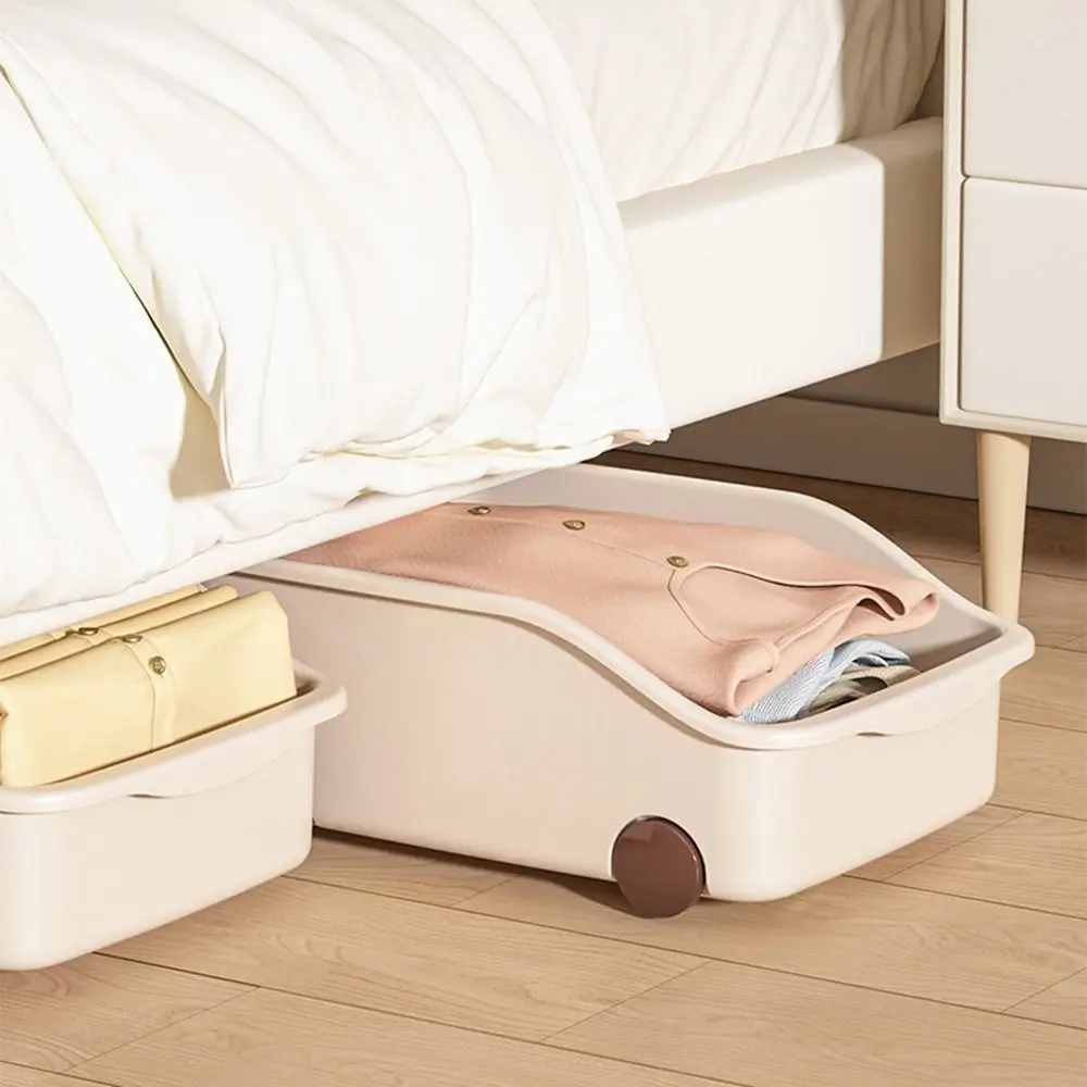 Plastic Sundries Storage Case Large Capacity Save Space Seasoning Container with Wheels Reusable Cabinet Storage Box Kitchen