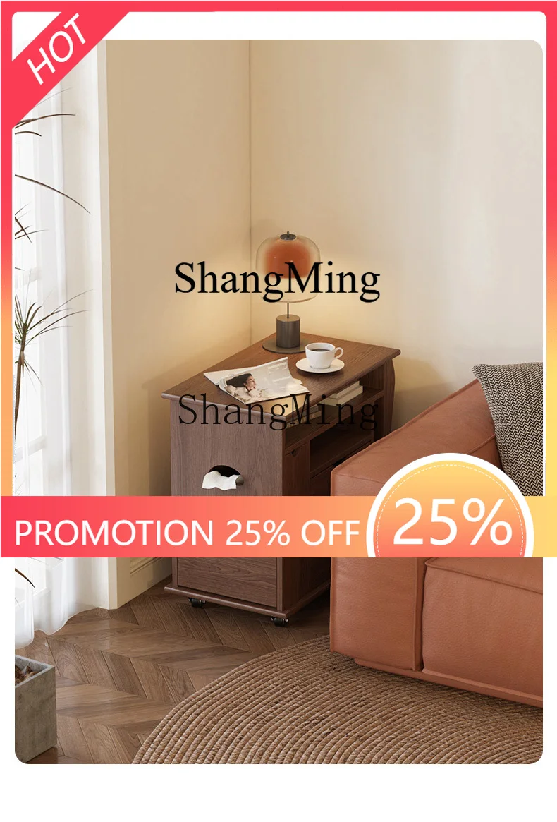 

ZYY premium exquisite living room removable coffee table bedroom bedside cabinet solid wood modern simple balcony small table