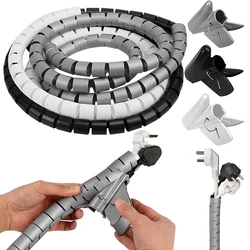 Organizador de cables en espiral Flexible, tubo protector de 2M, 8/10/16mm, tubo de almacenamiento para electrodomésticos, accesorios para cables ordenados de escritorio