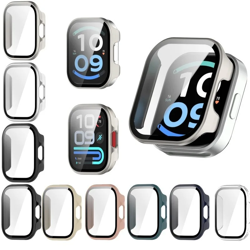 Case For Redmi Watch 6 /Watch6 Active lite Fashion Hard PC Frame Bumper Cover Case + HD Slim Tempered Glass Anti-scratch Screen