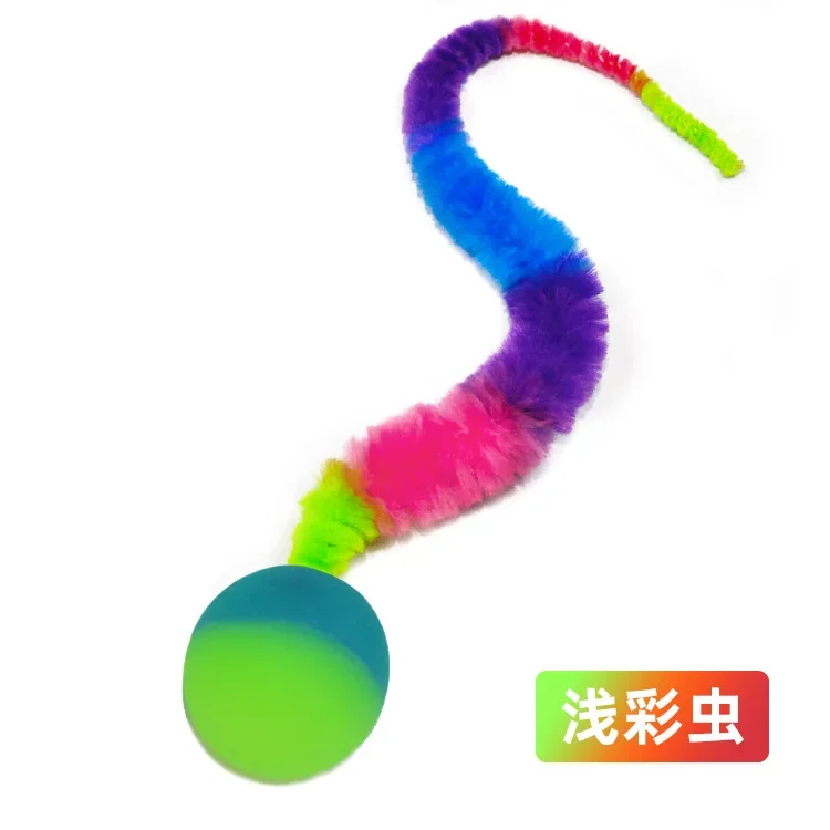 Cat interactive toys Tickle Cat Colorful bouncing ball Pet supplies Puzzle teasing indoor cat worm caterpillar elastic toy 고양이