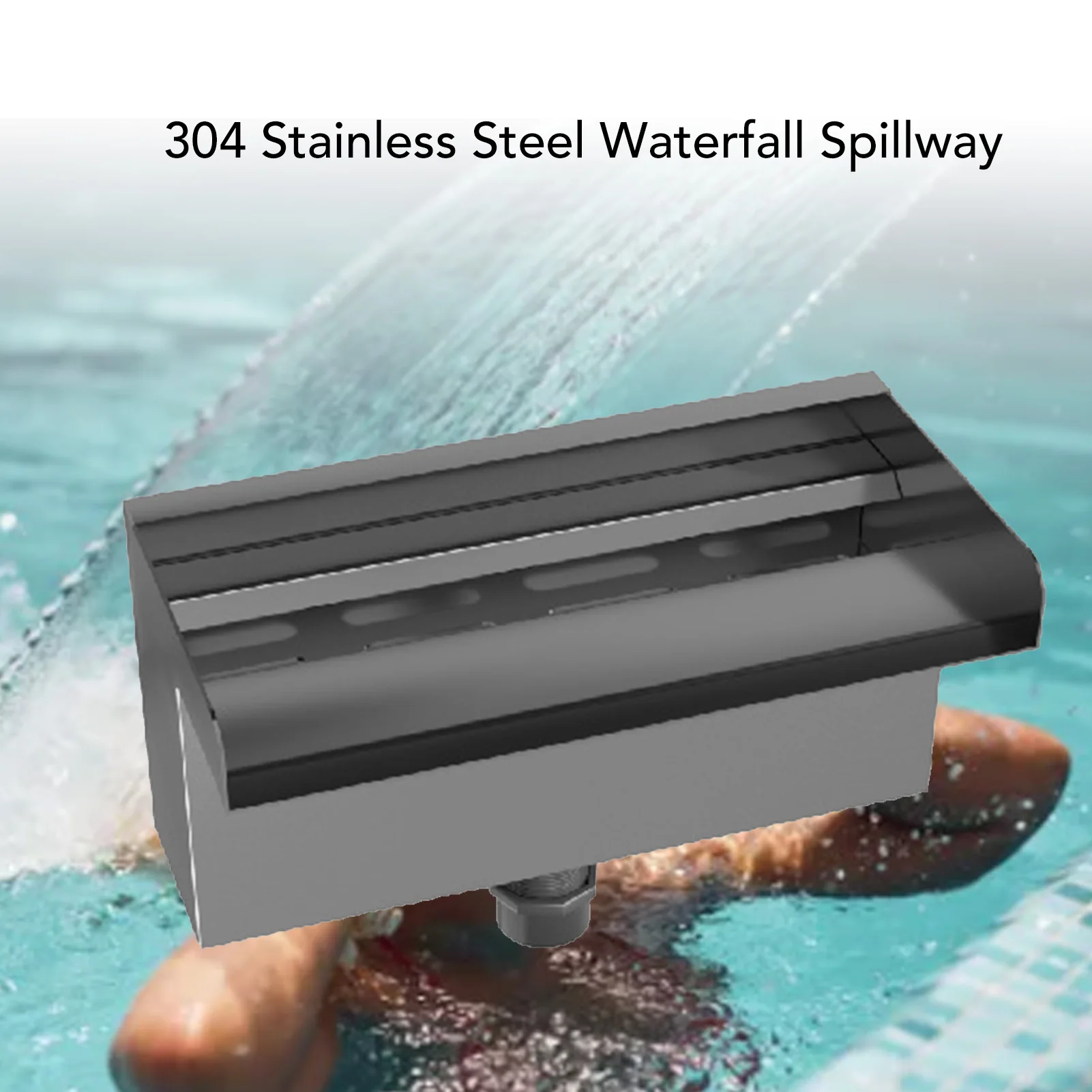 بركة شلال، مدخل سفلي أو خلفي، صنبور مياه من الفولاذ المقاوم للصدأ، سهل التركيب، فتحة كبيرة لمناظر الشرفة #2