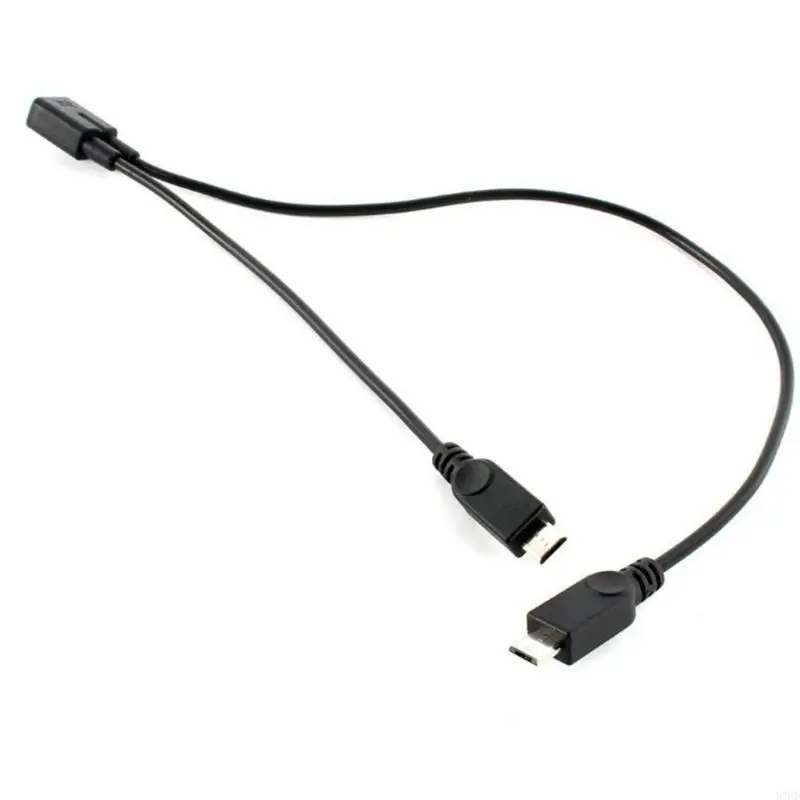

87HD Micro USB Female to 2 Micro USB Male Splitter Cable Extension Wire 30cm/12inch