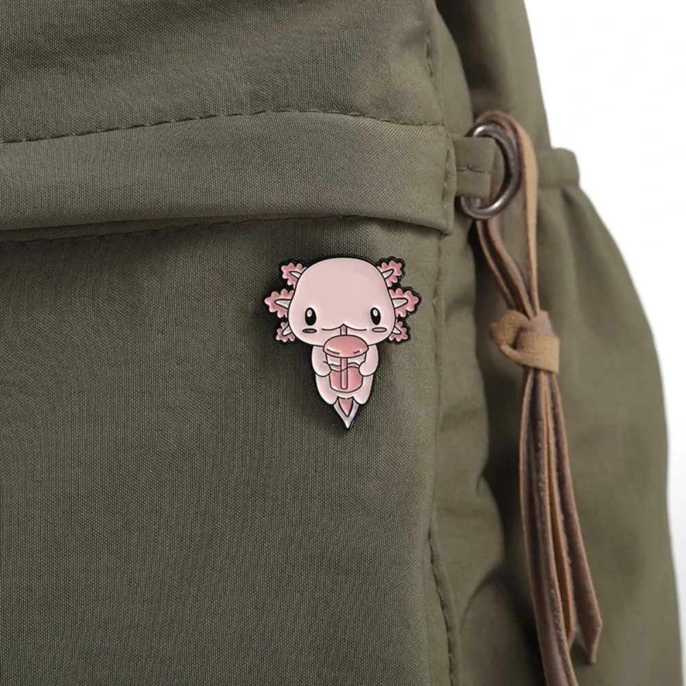 Shirt Badges Hexagonal Dragon Salamander Pins Brooch Pink Cute Axolotl Brooch Cartoon Cute Cartoon Salamander Pins Kids Gift