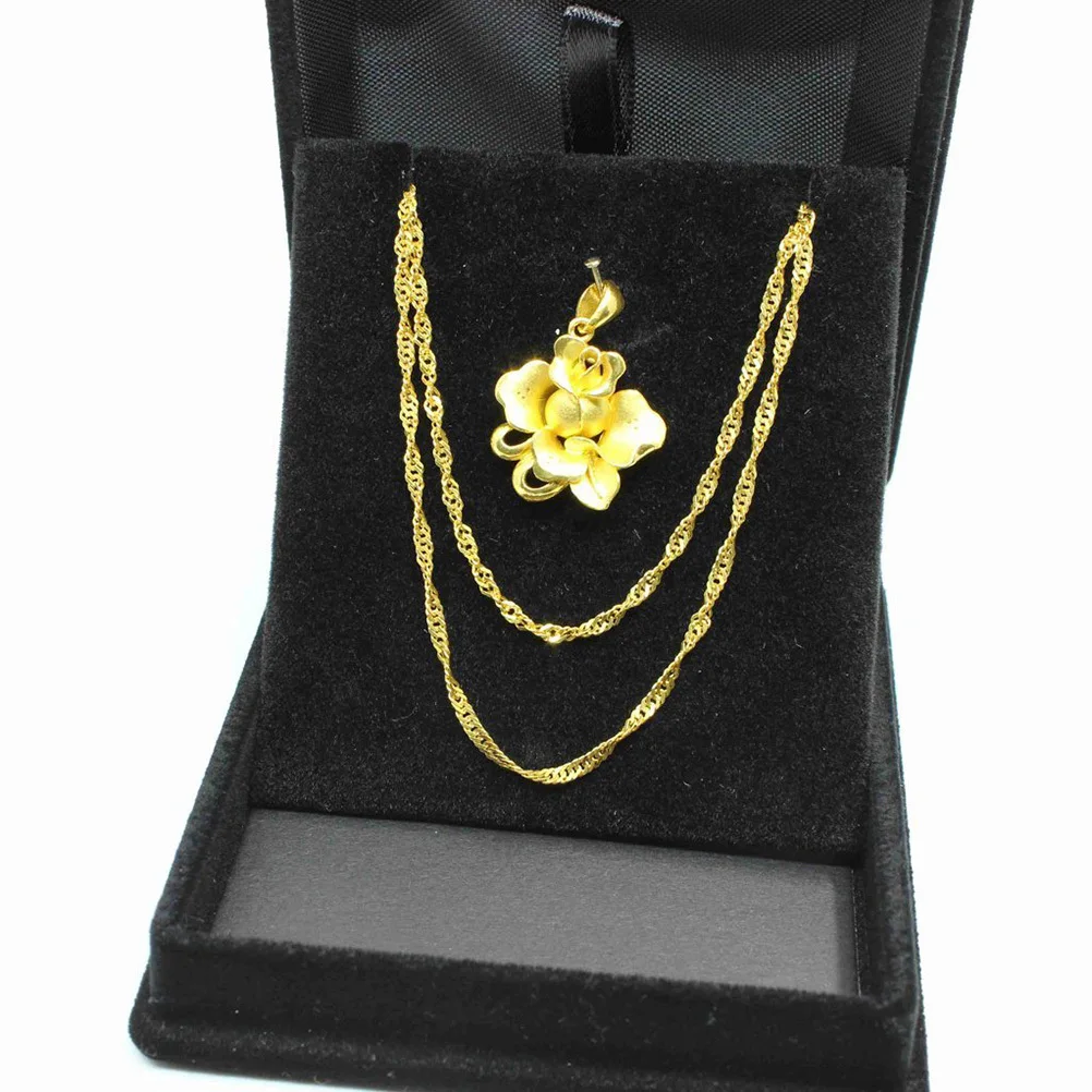 

Necklace Chain Jewelry Display Box Black 35x311x118 Inches Flocked Case Gift Organizer Storage Holder for Rings Earrings Wedding