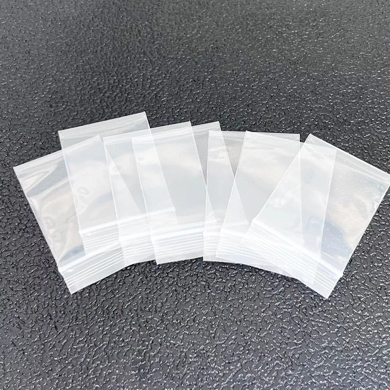 11* White Thick Mini Ziplock Bag 100pcs/pack, Clear Big to Small ZIP Bag Plastic Sealed Bags Waterproof, Jewelry Packing Display