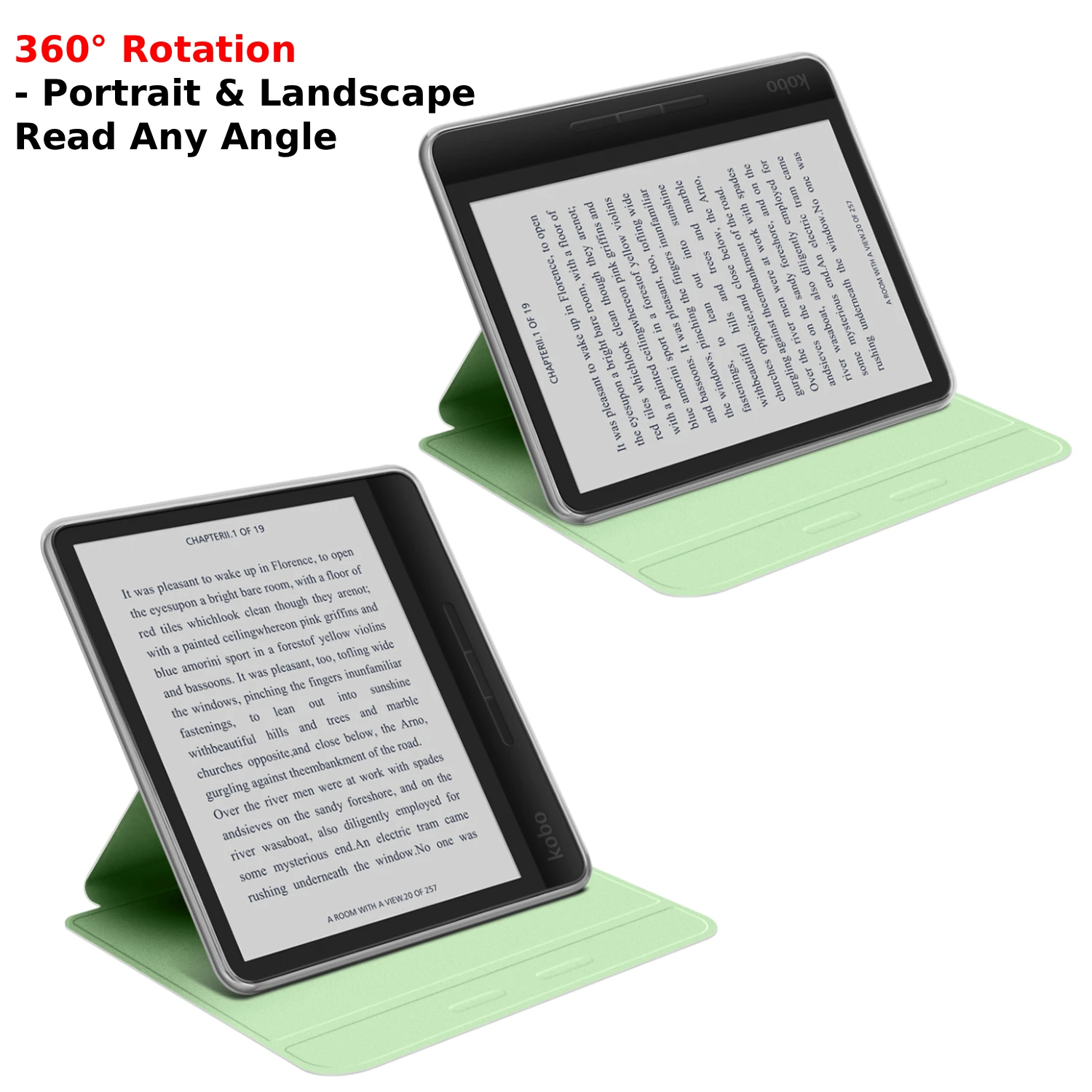 For KOBO Libra Colour/Libra 2 Case+Screen Protector 360° Rotatable