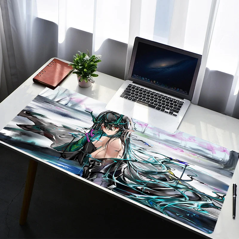Gaming Mouse Pad Portable Computer Desk Mat Table Keyboard Pad Arknights Dusk Laptop Rubber Non-slip Back Mousepad Cushion