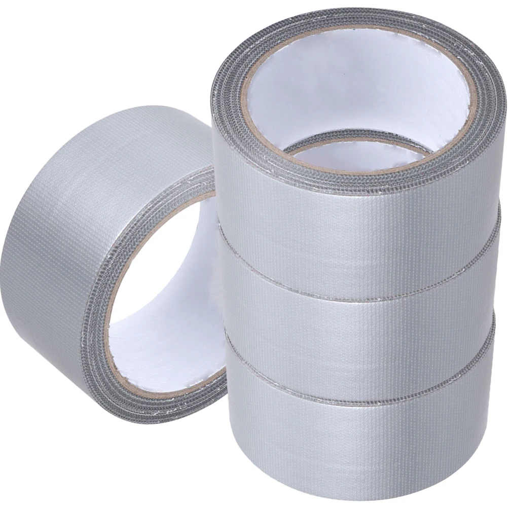 

4Rolls Waterproof DuctTape HeavyDuty Cloth StrongGrey PipeRepair Carpet Electrical Wedding HighStrength NoResidue