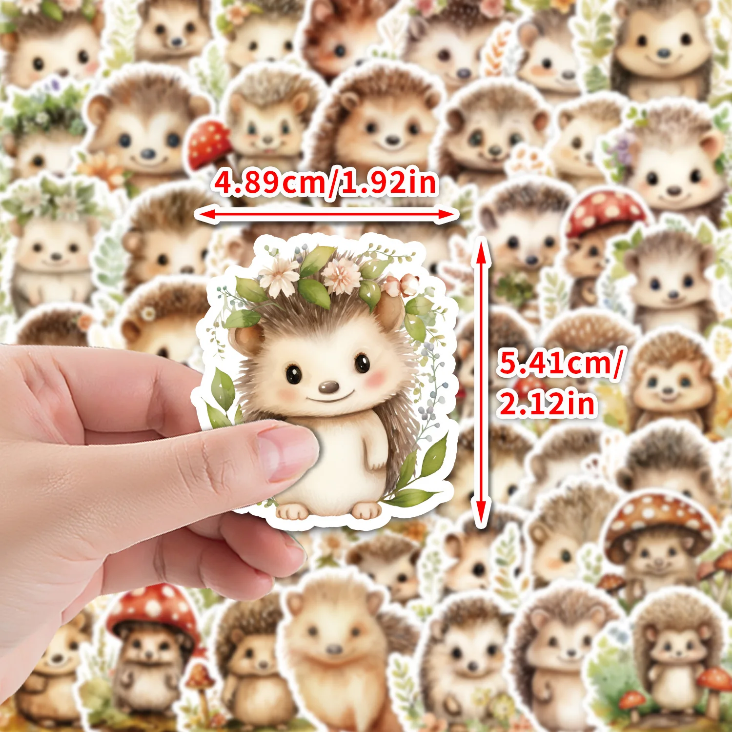 

10/50PCS Cute Style Cartoon Watercolor Hedgehog Graffiti Stickers DIY Decals for Children Computer Decorative Water Cups Toys