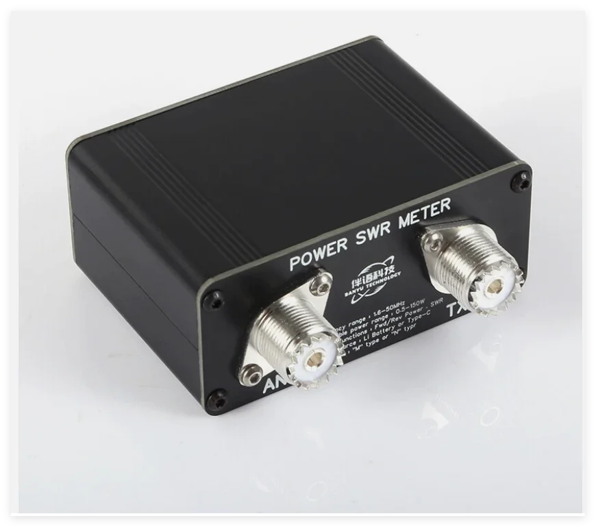 Mini QRP 150W 1.6-50MHz HF SWR / مقياس الطاقة FM/AM/CW/SSB + بطارية + OLED