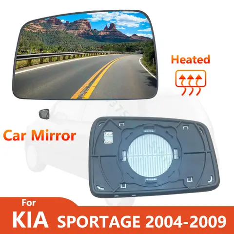 KIA SPORTAGE 용 왼쪽 또는 오른쪽 백미러 2004 2005 2006 2007 2008 2009 가열식/자동차 사이드 윙 미러 부품 교체