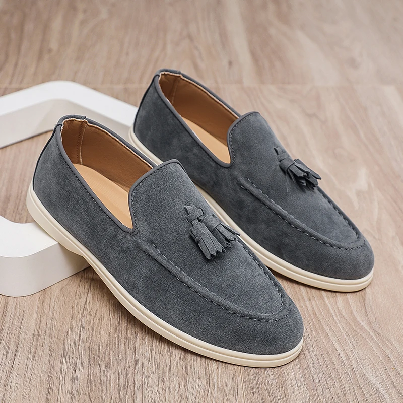 

Fashion Men's Casual Shoes Suede Leather Men Classic British Style Tassels Loafers Moccasins Mens Outdoor Driving Flats